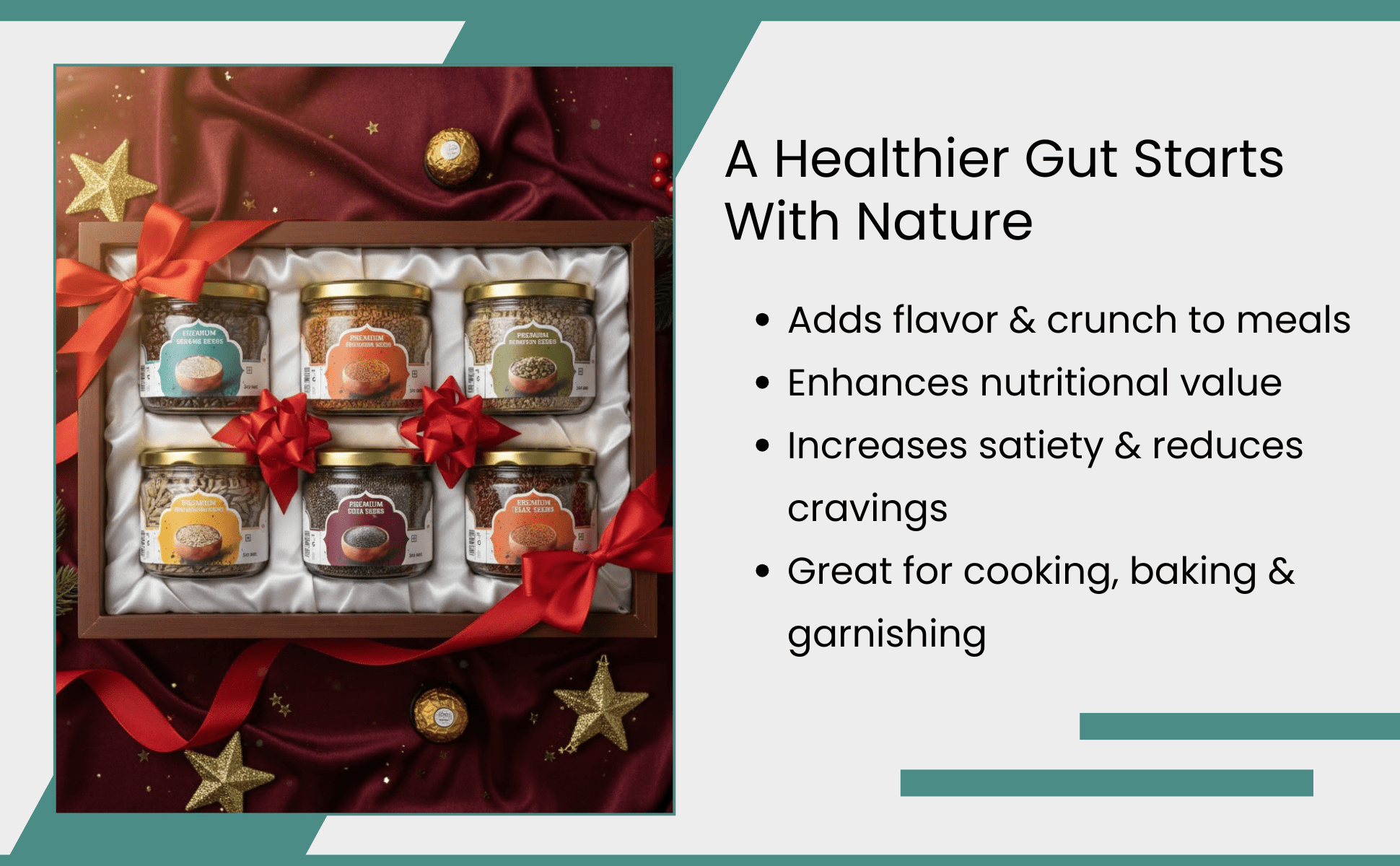 Raw Seeds Combo Pack Of 6 | Protein Fiber Rich Natural Seeds – Dried Fruits, Nuts & Seeds on Brown Living™. SKU: ARNAS-10. Img 9.