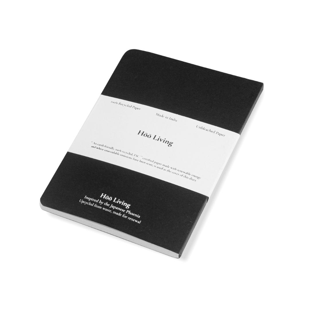 Re Black Softback Notebook Made From Upcycled Sanitary Pads – Notebooks & Notepads on Brown Living™. SKU: SGC4RBL1A5-160. Img 3.