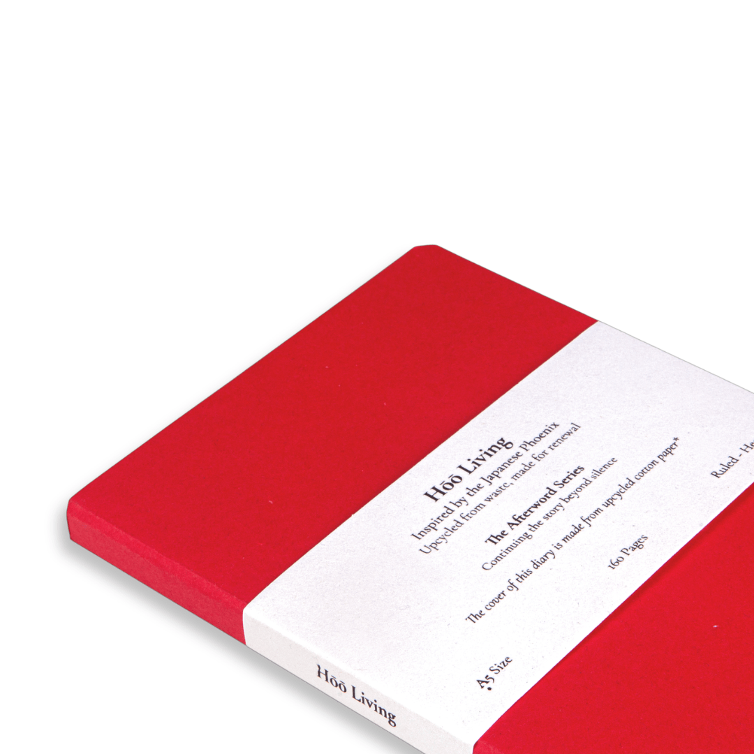 Red Cotton Cover Softback Notebook Made from Upcycled Sanitary Pads – Notebooks & Notepads on Brown Living™. SKU: SGC3REC1A5-160. Img 2.