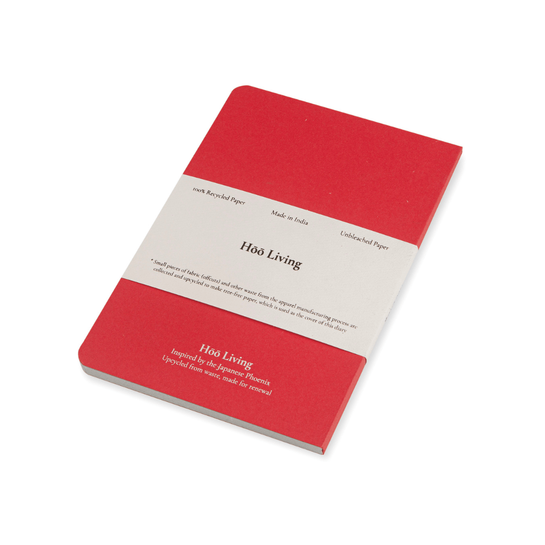 Red Cotton Cover Softback Notebook Made from Upcycled Sanitary Pads – Notebooks & Notepads on Brown Living™. SKU: SGC3REC1A5-160. Img 3.