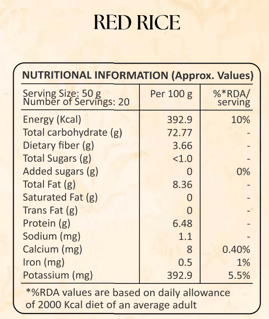 Red Rice 1kg – Nutrient Rich Whole Grain Unpolished Rice – Cereal & Meusli on Brown Living™. SKU: I00001. Img 4.