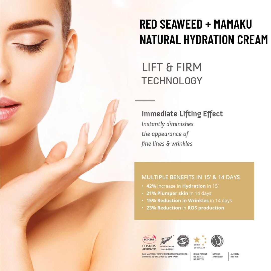 Red Seaweed + Mamaku Hydration Cream | Natural Face Cream for Glowing – Face Cream on Brown Living™. SKU: FMCMA040. Img 4.