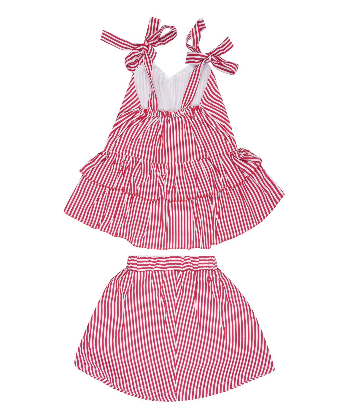 Red Stripe Co - ord Set Regular Fit for Girls – Kids Daywear Sets on Brown Living™. SKU: PG162_1. Img 2.