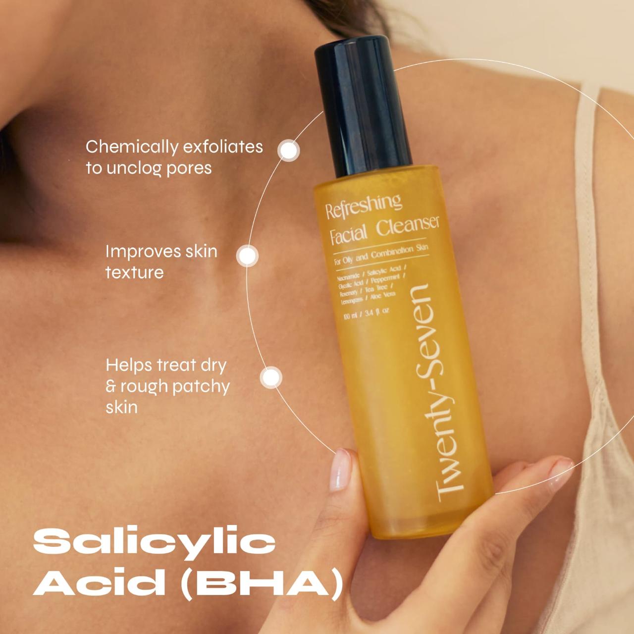 Refreshing Facial Cleanser with Niacinamide, AHA & BHA – Face Cleanser on Brown Living™. SKU: TS24001. Img 4.