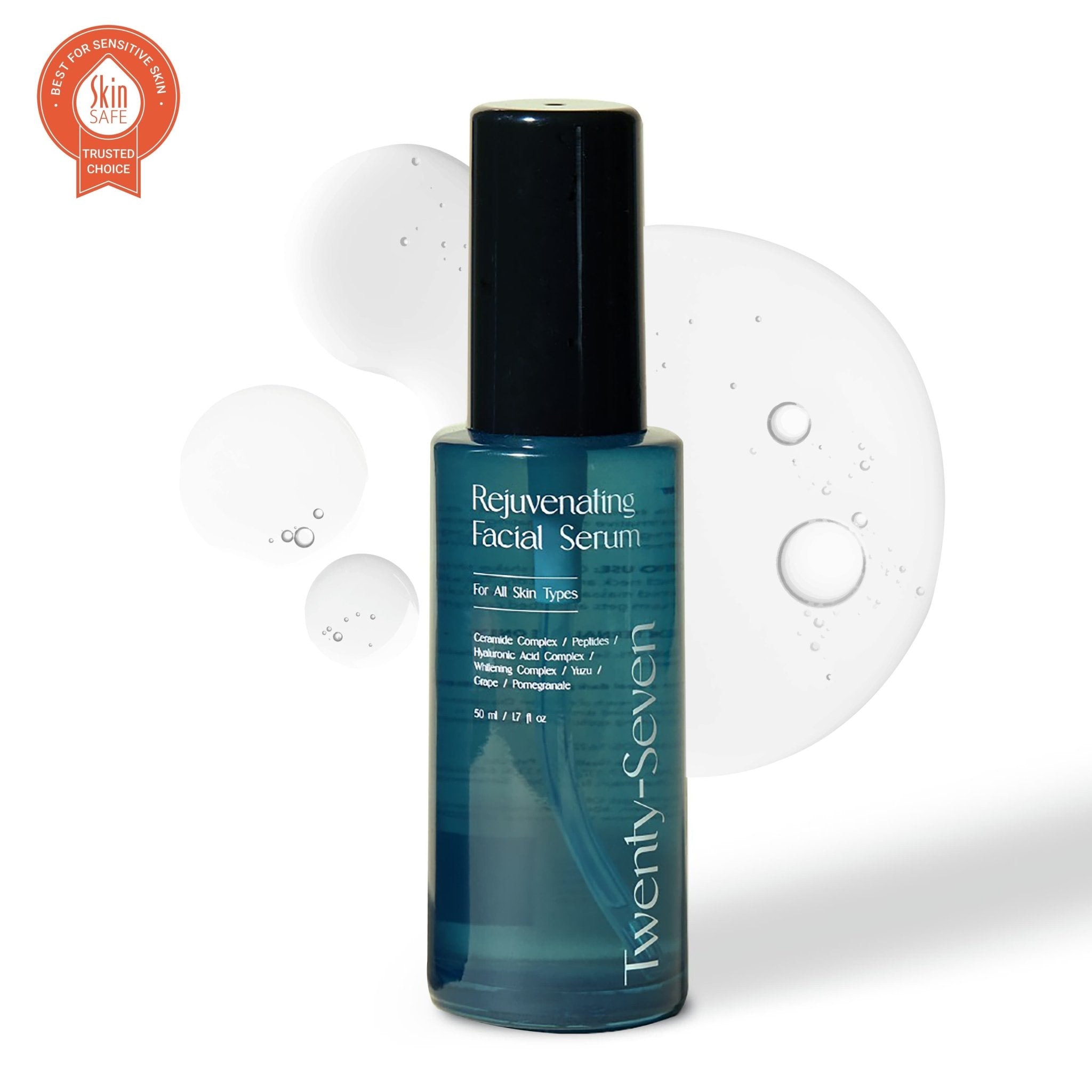 Rejuvenating Facial Serum with Ceramides, Peptides and Hyaluronic Acid – Face Serum on Brown Living™. SKU: TS24003. Img 1.