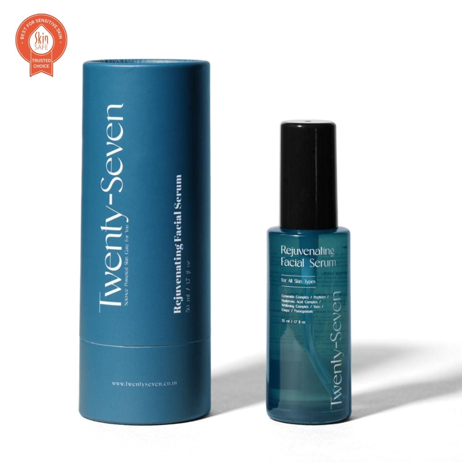 Rejuvenating Facial Serum with Ceramides, Peptides and Hyaluronic Acid – Face Serum on Brown Living™. SKU: TS24003. Img 1.