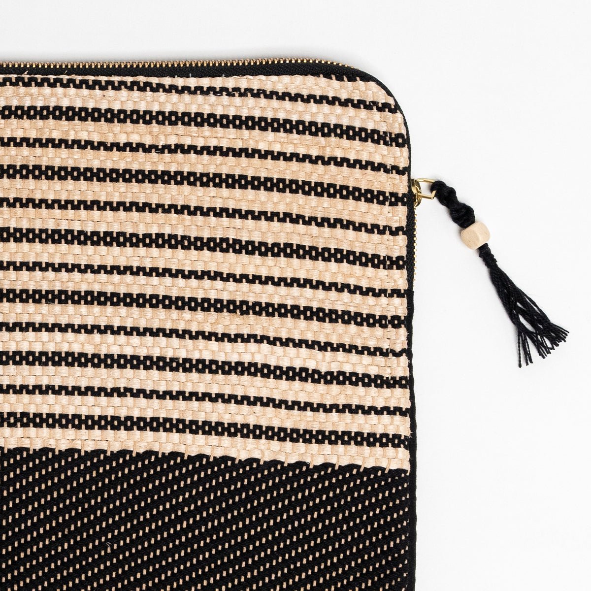 Rekha Hand - Woven Laptop Bag | Artisan Eco - Friendly Laptop Sleeve – Laptop Sleeve on Brown Living™. SKU: S24WREKHALP214-BR. Img 7.
