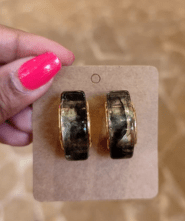 Resin Hoop Earrings – Womens Earrings on Brown Living™. SKU: TW0357. Img 2.
