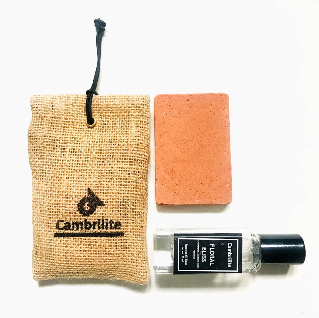Reusable Claystone Block Air Freshener for Cars & Closets | Jute Pouch – Candles & Fragrances on Brown Living™. SKU: SCBCFJTEMK1. Img 5.