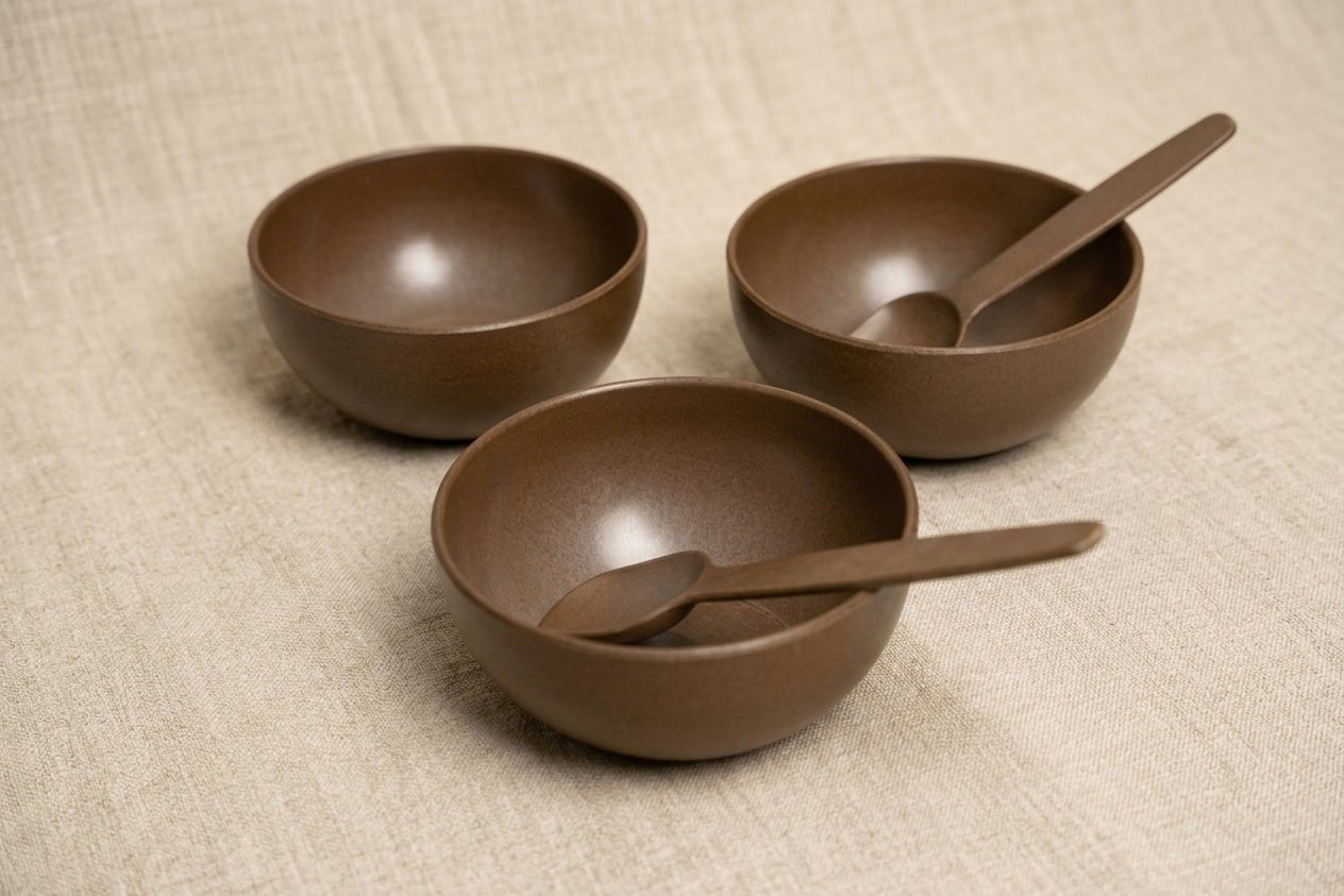 Reusable Hybrid Compostable Spoons | 6 Pcs – Cutlery Kit on Brown Living™. SKU: EW_RS_001. Img 3.