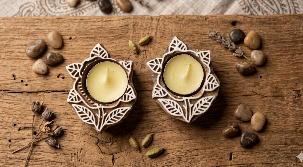 Reusable Tea Light Holders Pack Of 2 Decorative Candle Holders – Candles & Fragrances on Brown Living™. SKU: OEP933c. Img 7.