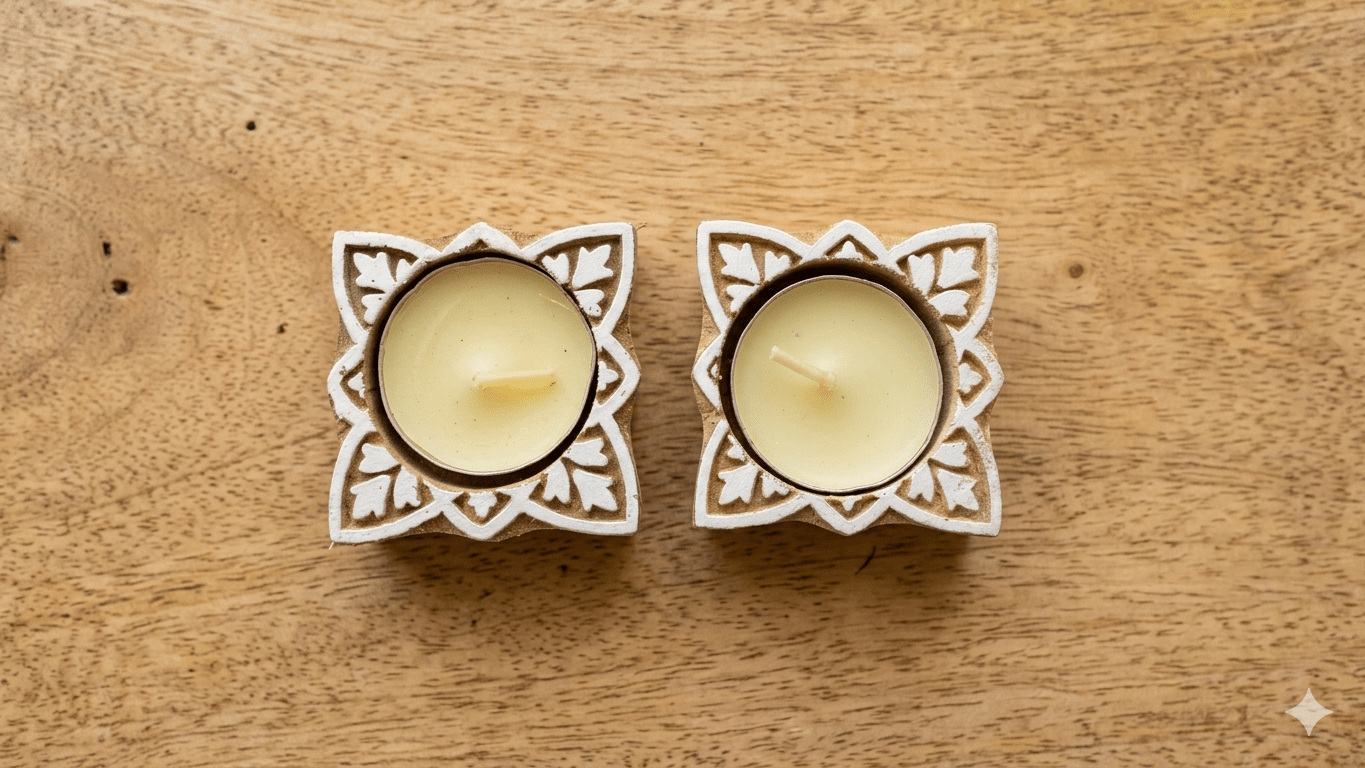 Reusable Tea Light Holders Pack Of 2 Decorative Candle Holders – Candles & Fragrances on Brown Living™. SKU: OEP933e. Img 4.