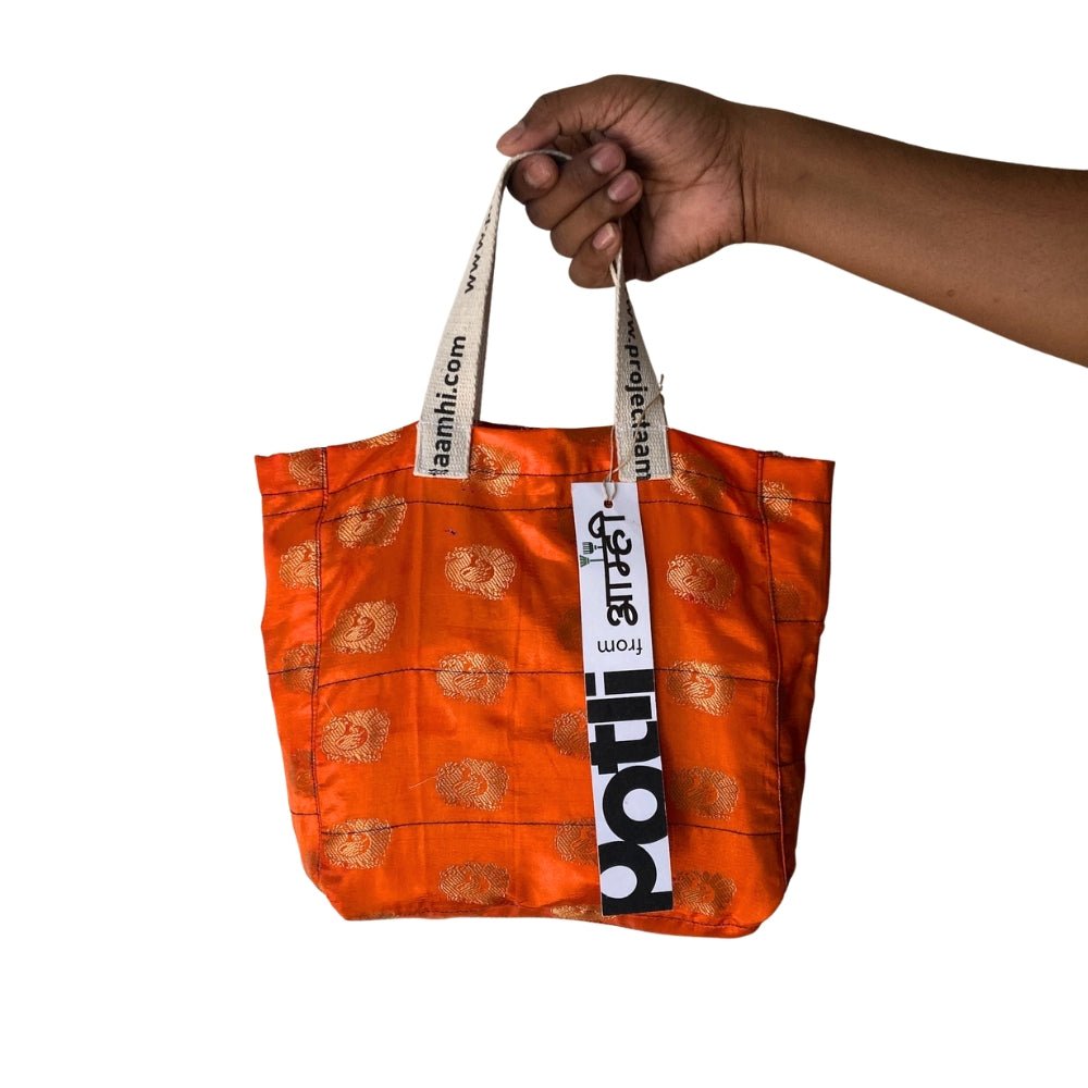 Reusable Tiffin Bag Upcycled Lunch Carry Bag – Bags on Brown Living™. SKU: ASWMTIFORAN. Img 28.