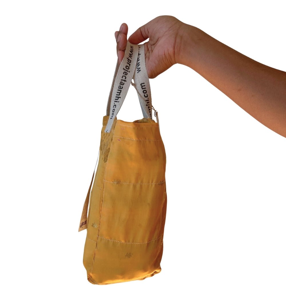 Reusable Tiffin Bag Upcycled Lunch Carry Bag – Bags on Brown Living™. SKU: ASWMTIFYELLOW. Img 33.