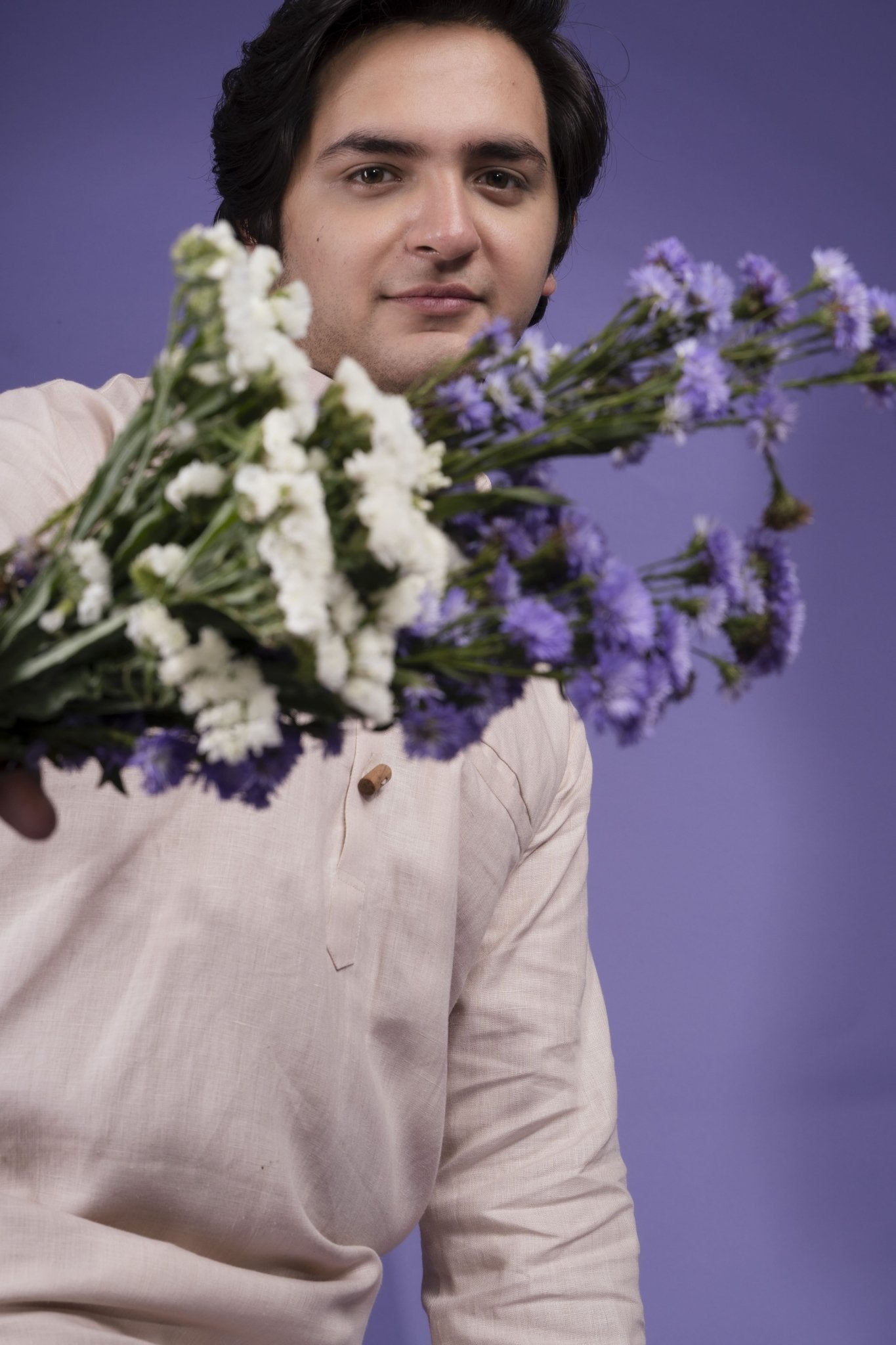 Revan Set Elevated Hemp Milk Chi Kurta Men’s Co - Ord Set – Mens Co - Ord Sets on Brown Living™. SKU: BL_HOA30. Img 3.