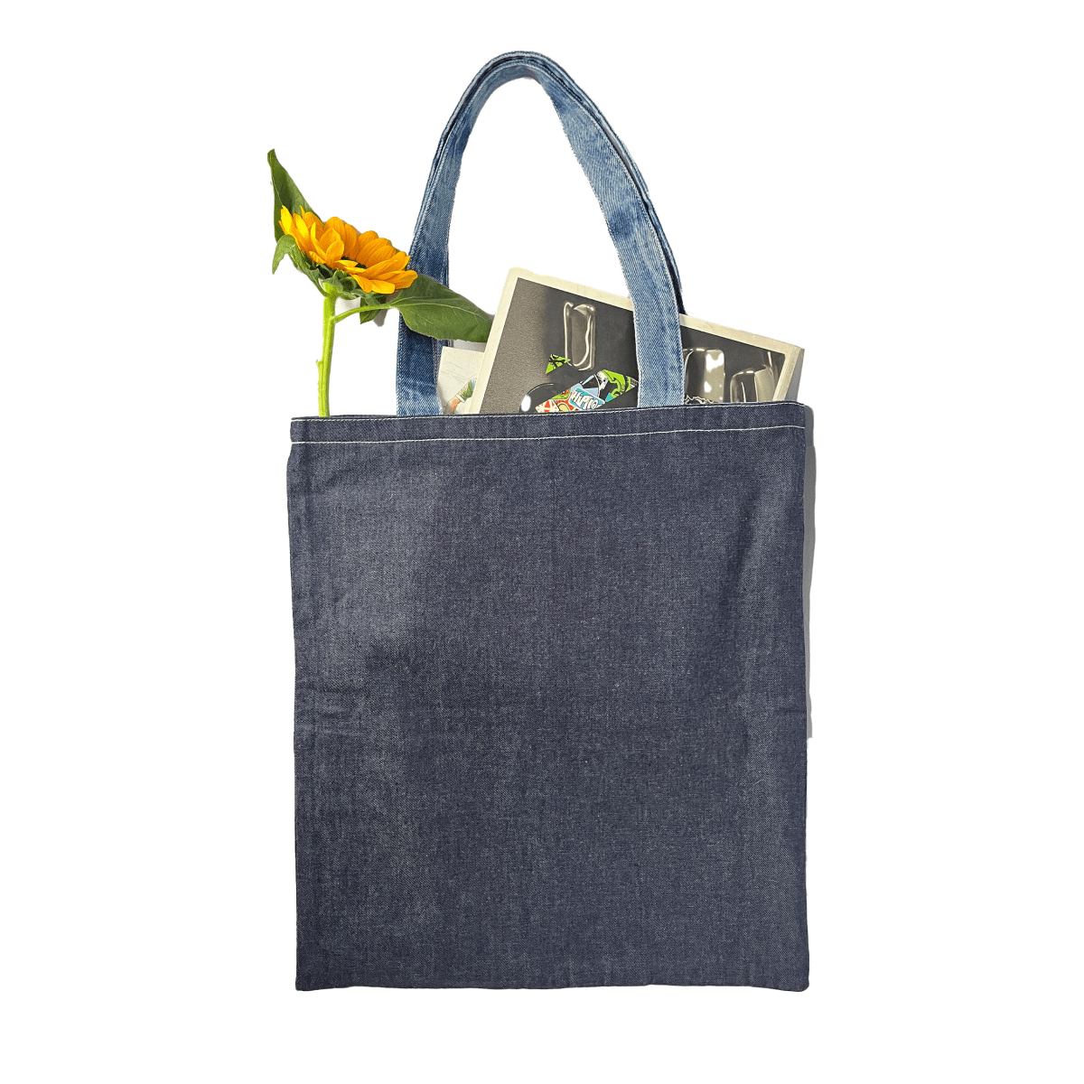 Reversible Multi - Pocket Cotton Denim Tote Bag – Tote Bag on Brown Living™. SKU: UNBHUJA7003055. Img 3.