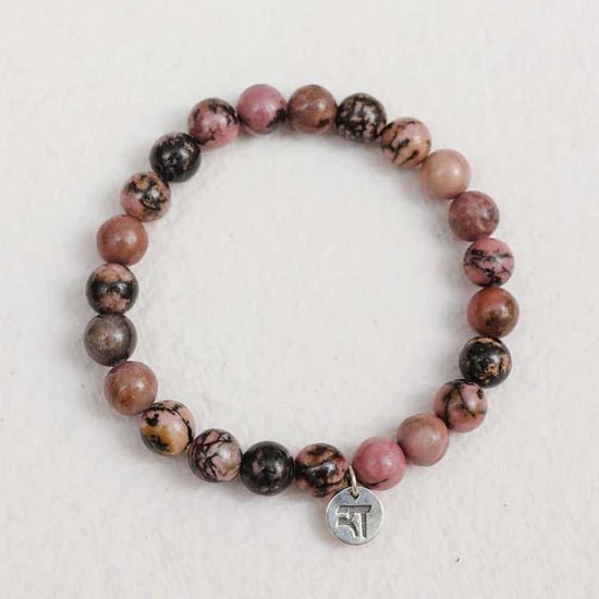 Rhodonite Bracelet | Handmade Healing Crystal Jewelry – Womens Bracelets by Rā The Studio available on Brown Living™. . SKU: RA - BR - RH - 01. Img 1.