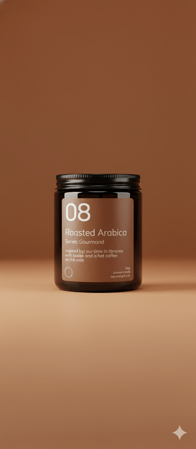 Roasted Arabica Soy Wax Candle | Creamy Coffee | Handmade & Vegan – Candles & Fragrances on Brown Living™. SKU: 08RAAJ200. Img 4.