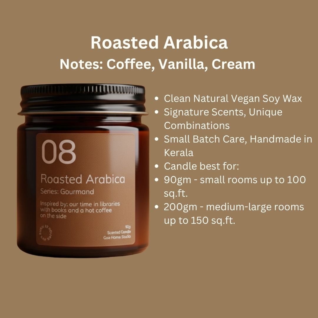 Roasted Arabica Soy Wax Candle | Creamy Coffee | Handmade & Vegan – Candles & Fragrances on Brown Living™. SKU: 08RAAJ200. Img 5.