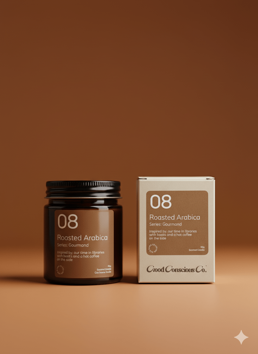 Roasted Arabica Soy Wax Candle | Creamy Coffee | Handmade & Vegan – Candles & Fragrances on Brown Living™. SKU: 08RAAJ90. Img 3.
