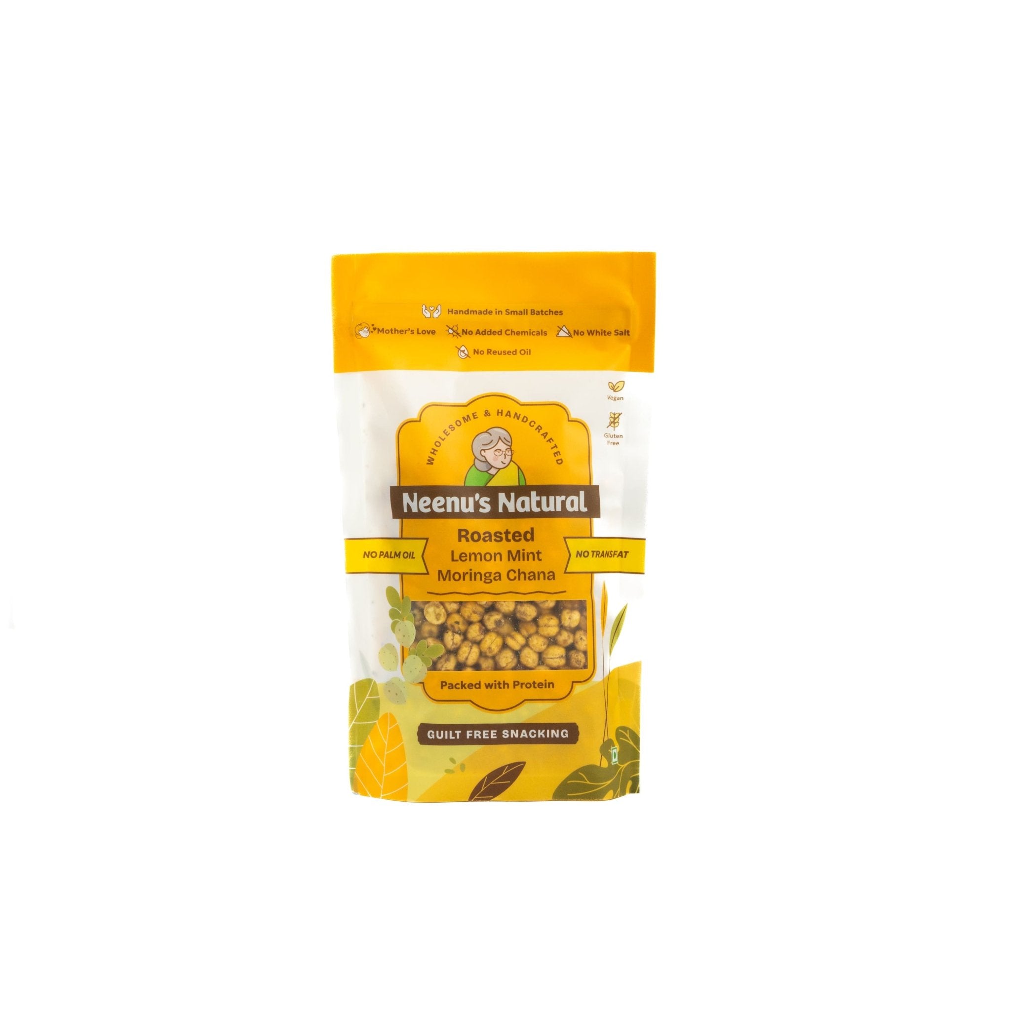 Roasted Lemon Moringa Mint Channa – Crunchy, Zesty, Healthy Snack – Healthy Snacks on Brown Living™. SKU: NN_10. Img 2.