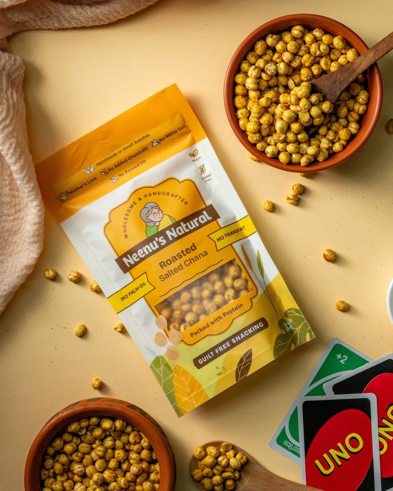 Roasted Salted Channa – Crunchy, Protein - Rich & Healthy Snack – Healthy Snacks on Brown Living™. SKU: NN_09. Img 1.