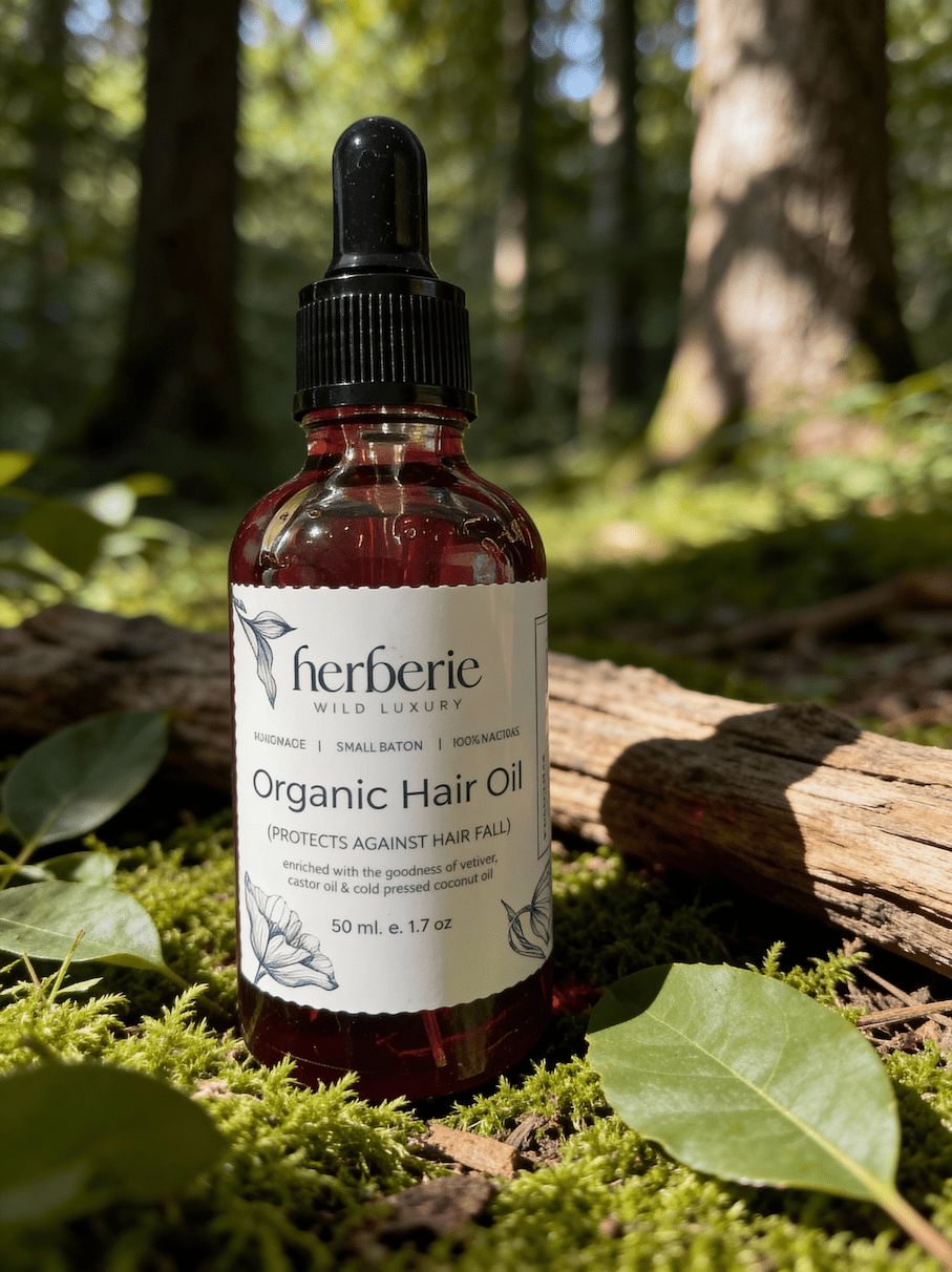 Root Revival Organic Hair Oil | Nourishing Herbal Hair Oil – Hair Oil on Brown Living™. SKU: RRHO-50. Img 1.