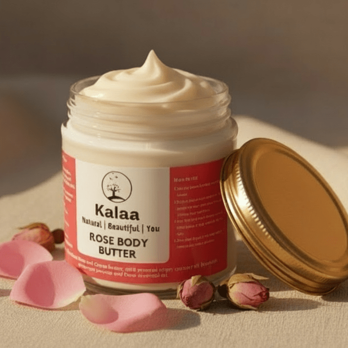 Rose Body Butter Deep Nourishing Hydrating Skin Cream – Body Butter on Brown Living™. SKU: ROSBTR. Img 1.