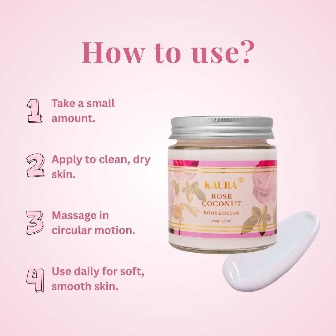 Rose Coconut Body Lotion for Soft & Moisturized Skin | 120g – Body Lotion by Kaura available on Brown Living™. . SKU: BL - KI - 061. Img 7.