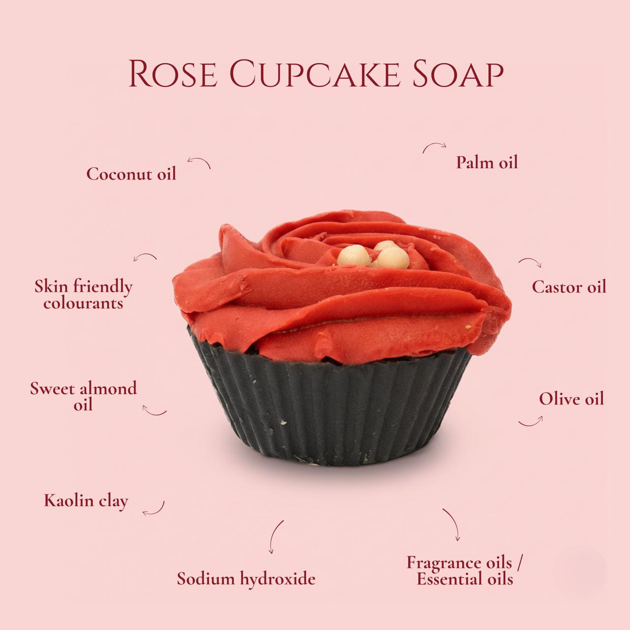 Rose Cupcake Soap - Floral Dessert Inspired Bath Bar – Body Soap on Brown Living™. SKU: SS-21. Img 2.