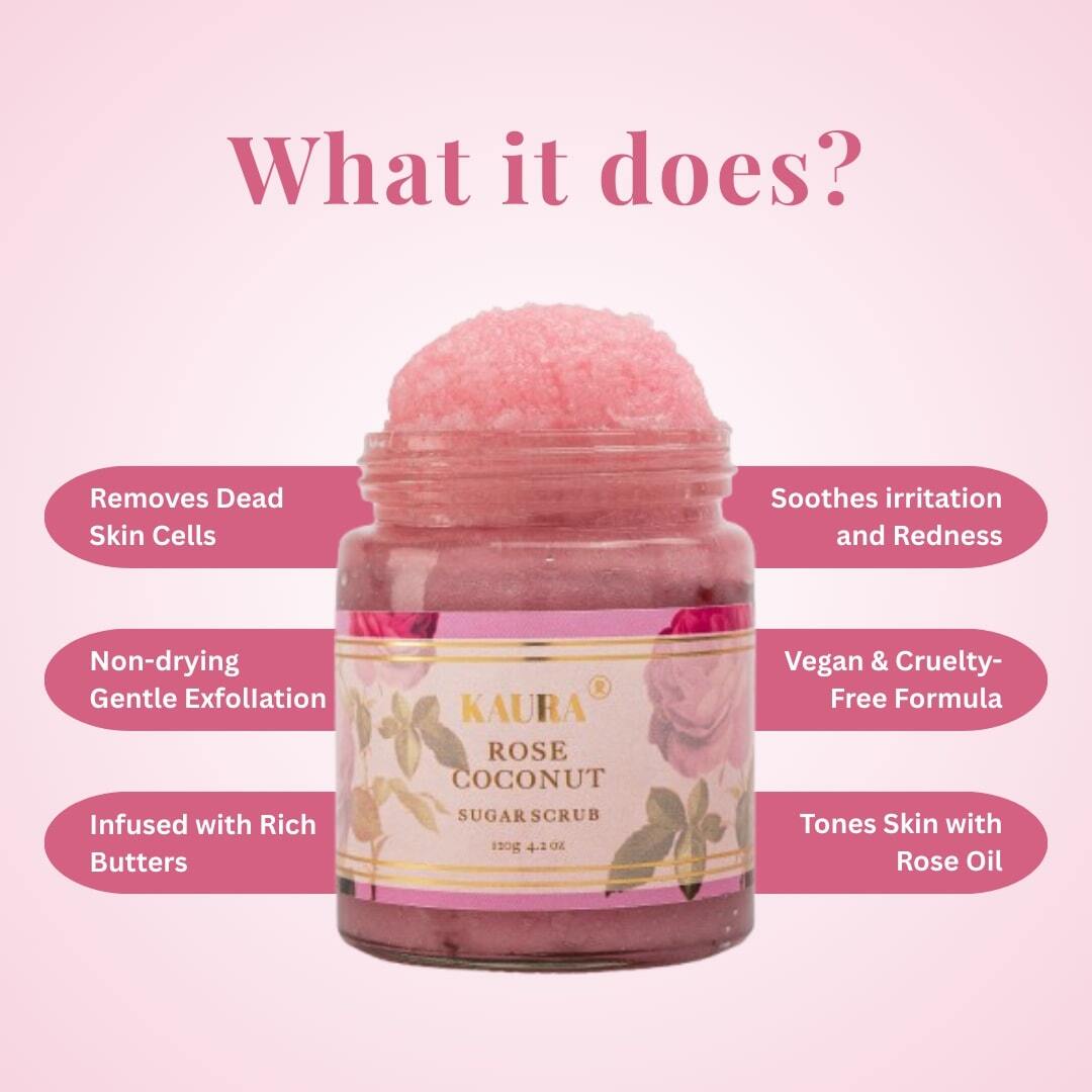 Rose Exfoliating Pack of 2 (Whipped Soap + Scrub) for Soft, Clear Skin – Body Scrub by Kaura available on Brown Living™. . SKU: BL - KI - 066. Img 7.