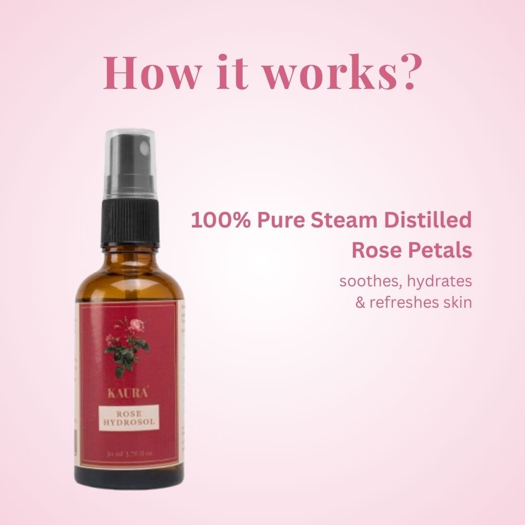 Rose Hydrosol Mist for Hydration & Skin Balance | Toner | 50ml – Face Toner by Kaura available on Brown Living™. . SKU: KI343. Img 5.