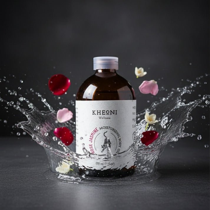 Rose Jasmine Moisturizing Body Oil - 100 ml – Body Oil on Brown Living™. SKU: FFBORJ10L. Img 7.