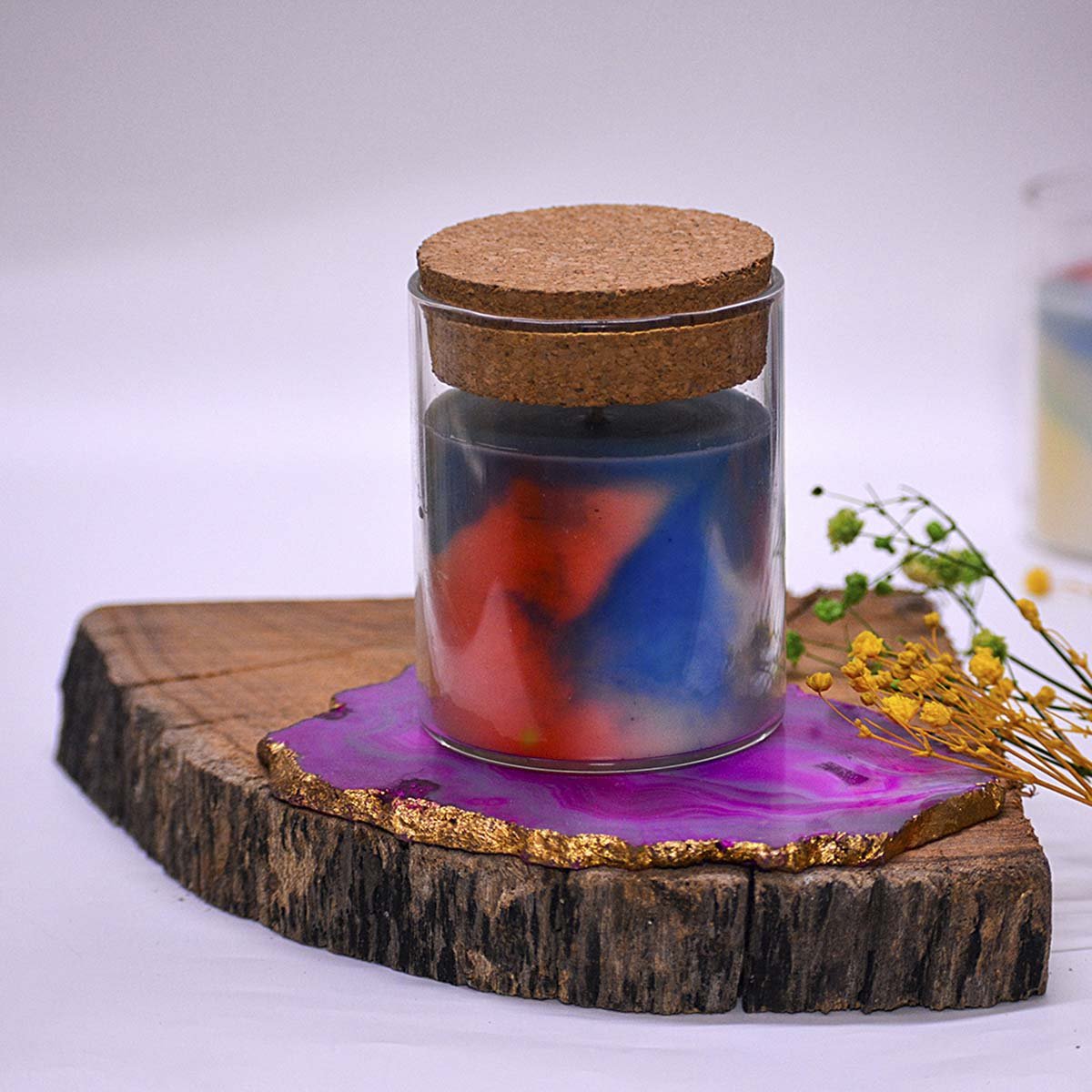 Rose Marble Color Soy Wax Candle – Candles & Fragrances on Brown Living™. SKU: ANCA019. Img 1.