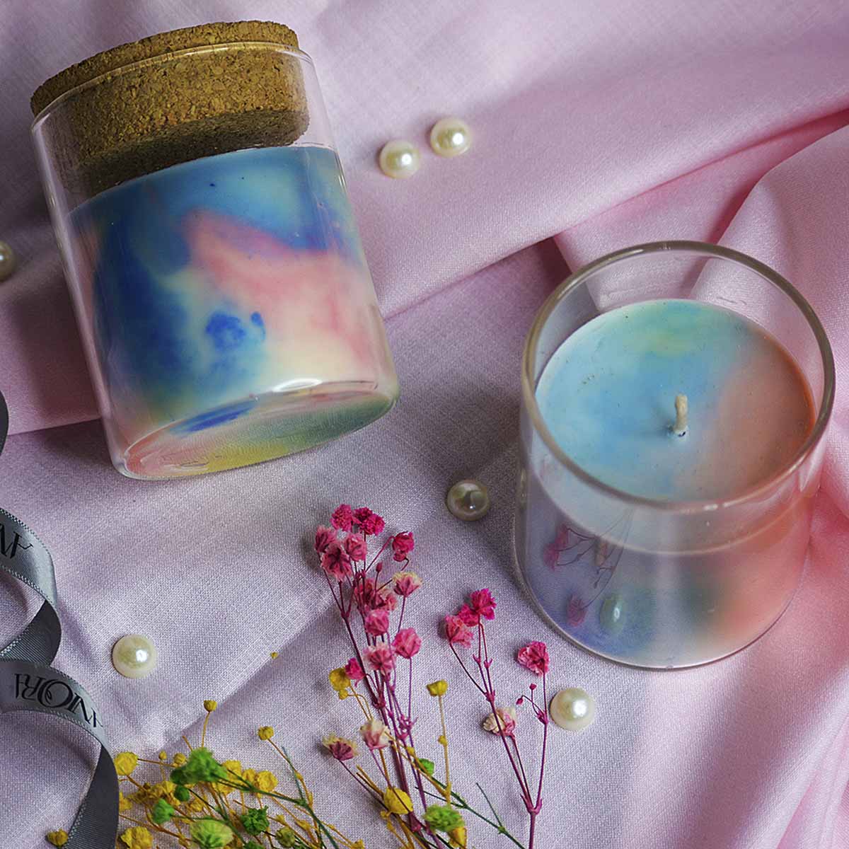 Rose Marble Color Soy Wax Candle – Candles & Fragrances on Brown Living™. SKU: ANCA019. Img 2.