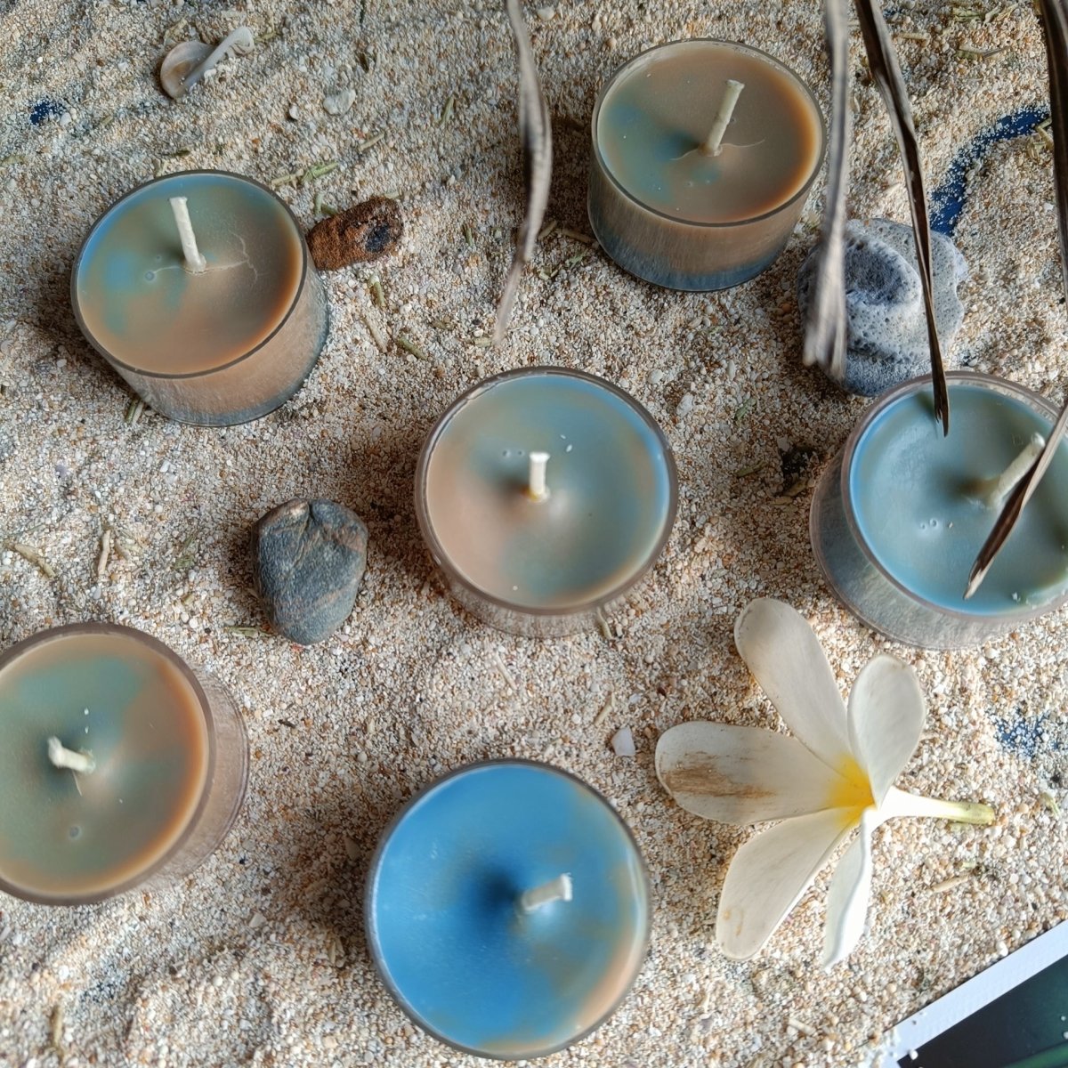 Rose Petals & Gold Foil Tealight - Set of 6 (Lavendar) – Candles & Fragrances by Rasa Home available on Brown Living™. Bali Breeze Tealight - Set Of 6 . SKU: BBTL_N. Img 3.
