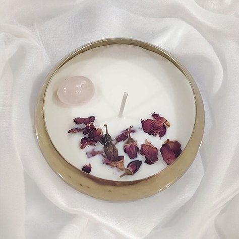 Rose Quartz Urli Soy Wax Candle – Candles & Fragrances on Brown Living™. SKU: BL_ASC_RQ. Img 2.