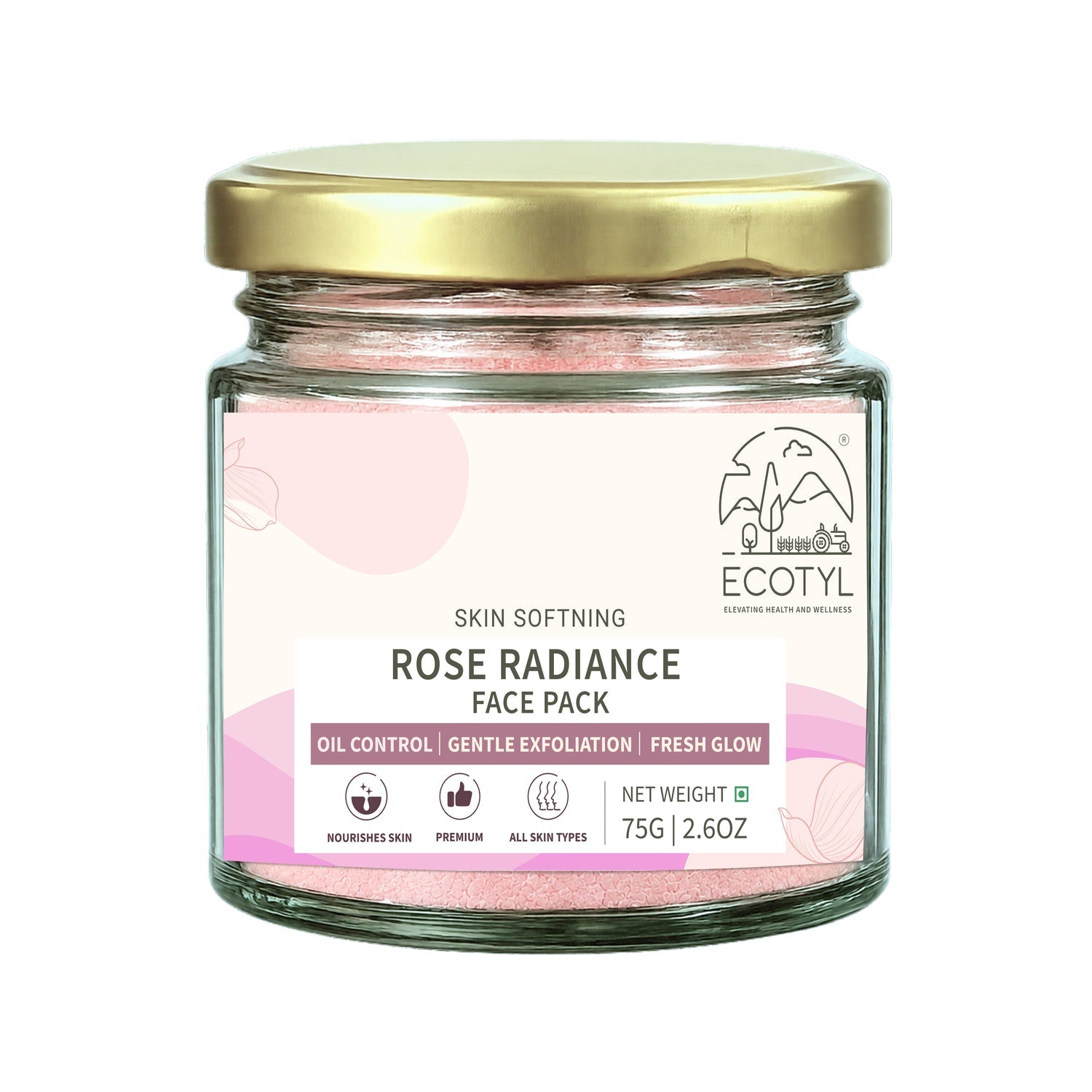 Rose Radiance Face Pack | Skin Glow & Brightening | 75g – Face Pack on Brown Living™. SKU: ECOTYL00067. Img 5.