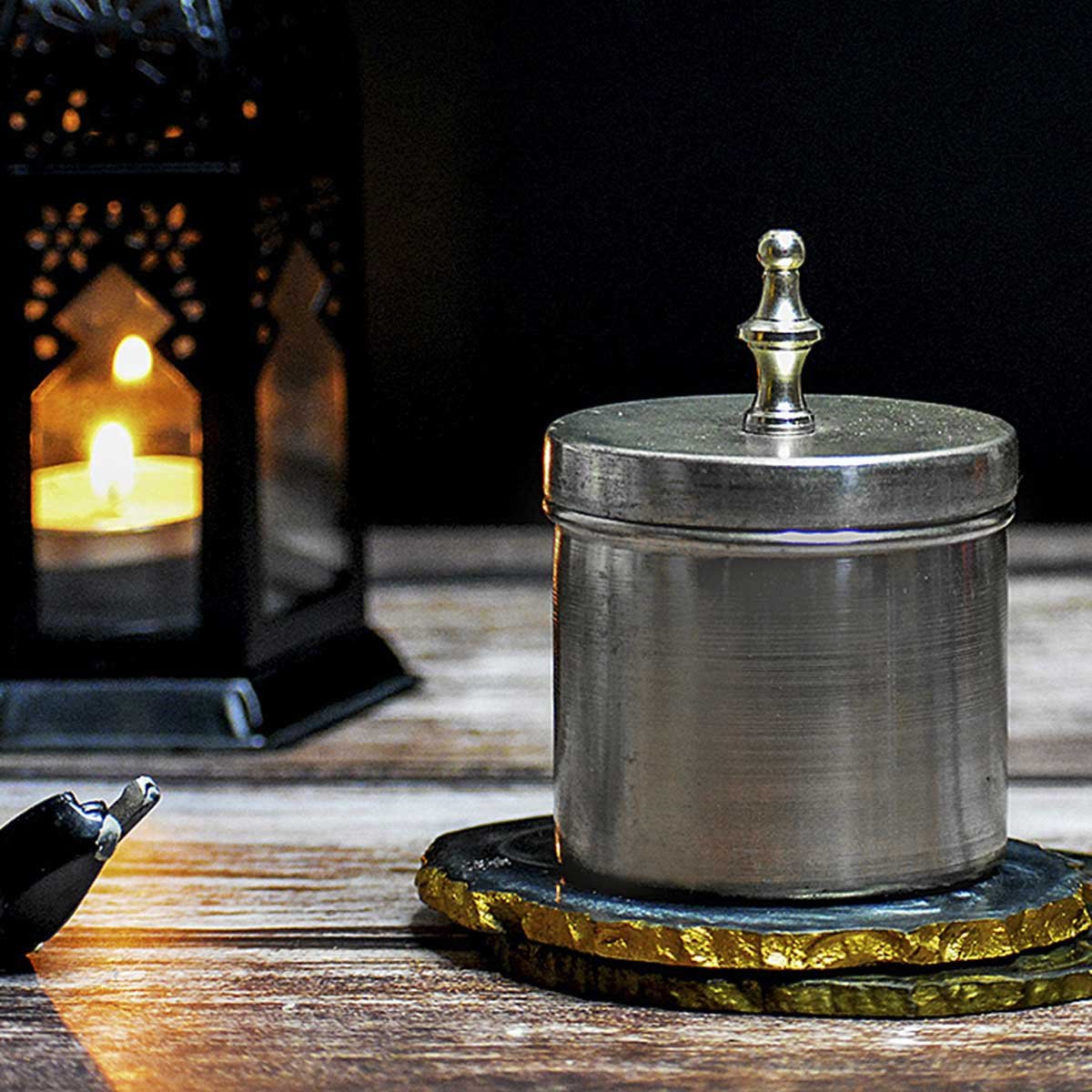 Rose Silver Metal Soy Wax Candle – Candles & Fragrances on Brown Living™. SKU: ANCA0183032. Img 3.