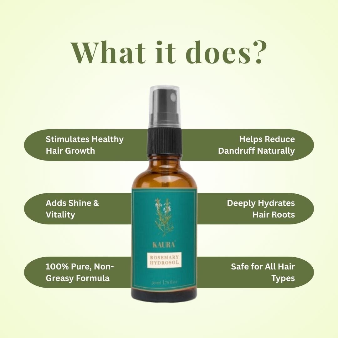 Rosemary Hydrosol Hair Growth Spray | 50ml – Hair Mist by Kaura available on Brown Living™. . SKU: KI243. Img 5.