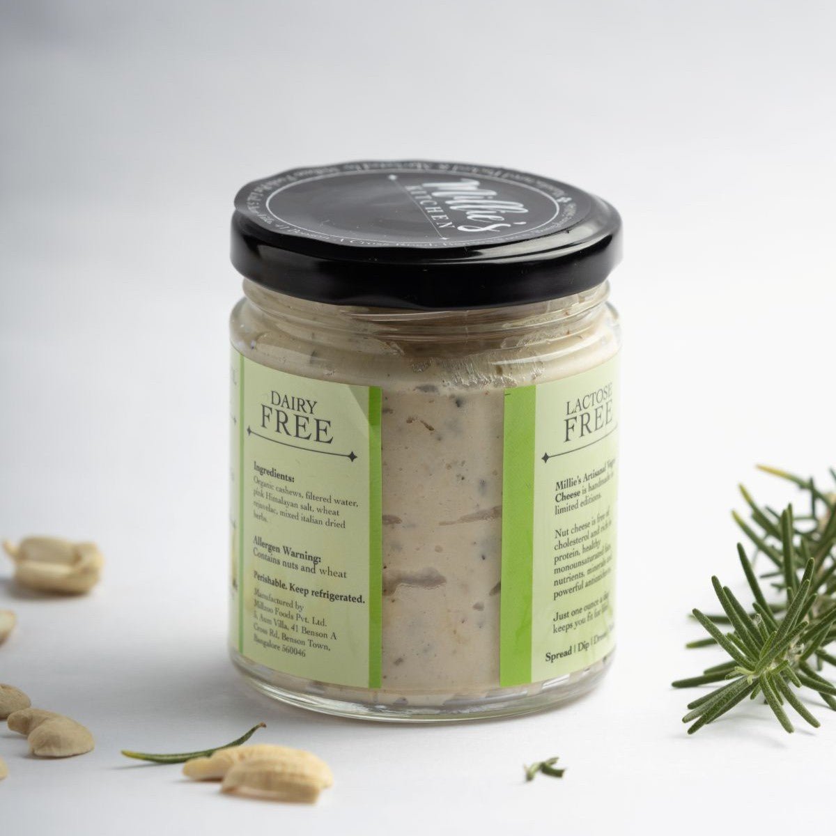 Rosemary Thyme & Oregano – Herbaceous Fermented Cashew Cheese Spread – Jams & Spreads on Brown Living™. SKU: SC03RTO. Img 5.