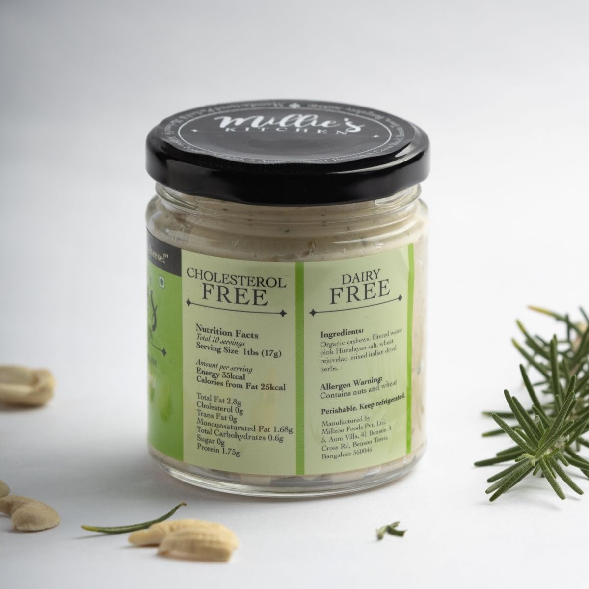 Rosemary Thyme & Oregano – Herbaceous Fermented Cashew Cheese Spread – Jams & Spreads on Brown Living™. SKU: SC03RTO. Img 3.