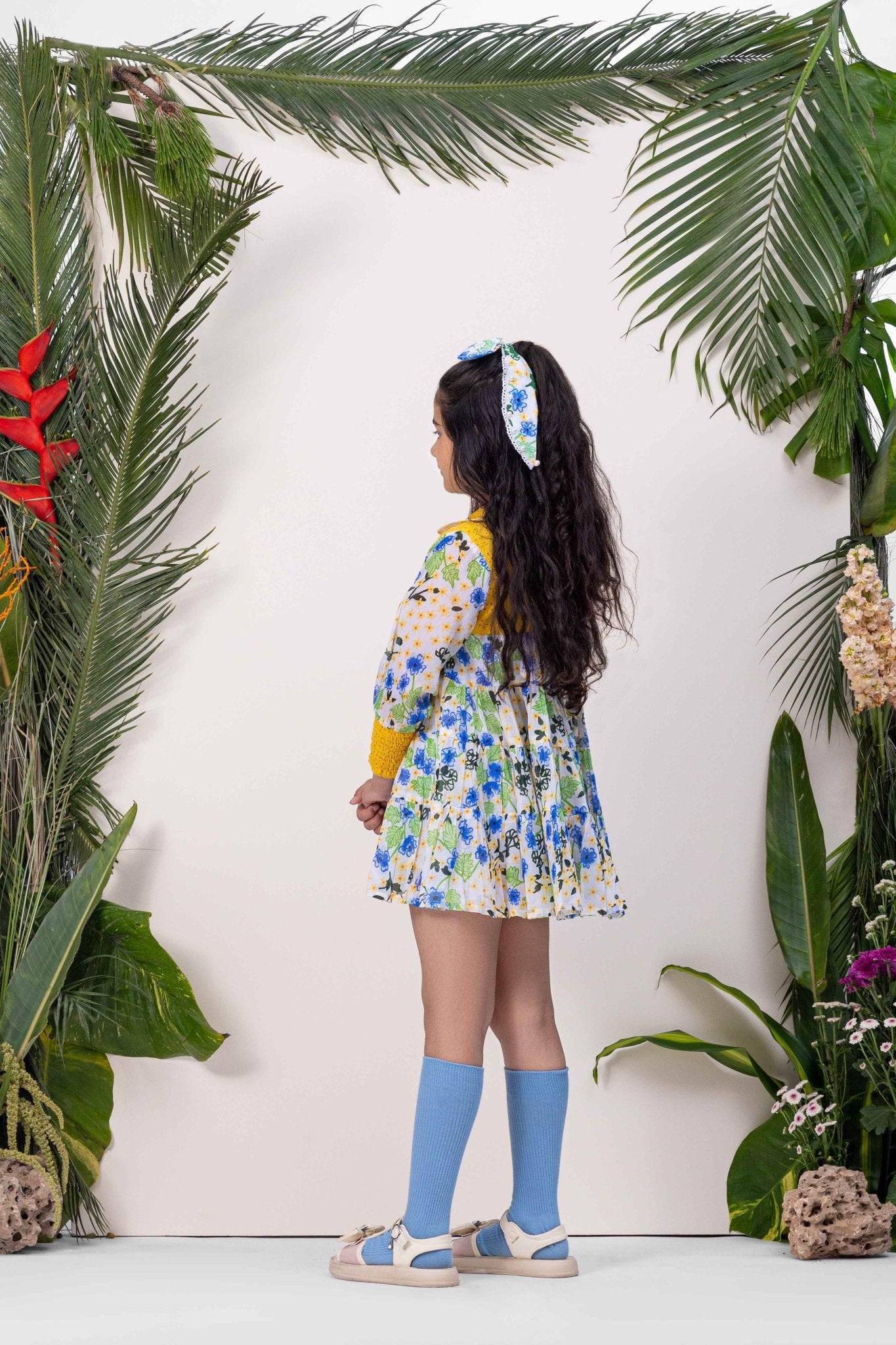 Rosso Tiered Dress | Flowy & Elegant Party Dress for Girls – Womens Dress on Brown Living™. SKU: ML-EN-RD-3393to4. Img 3.