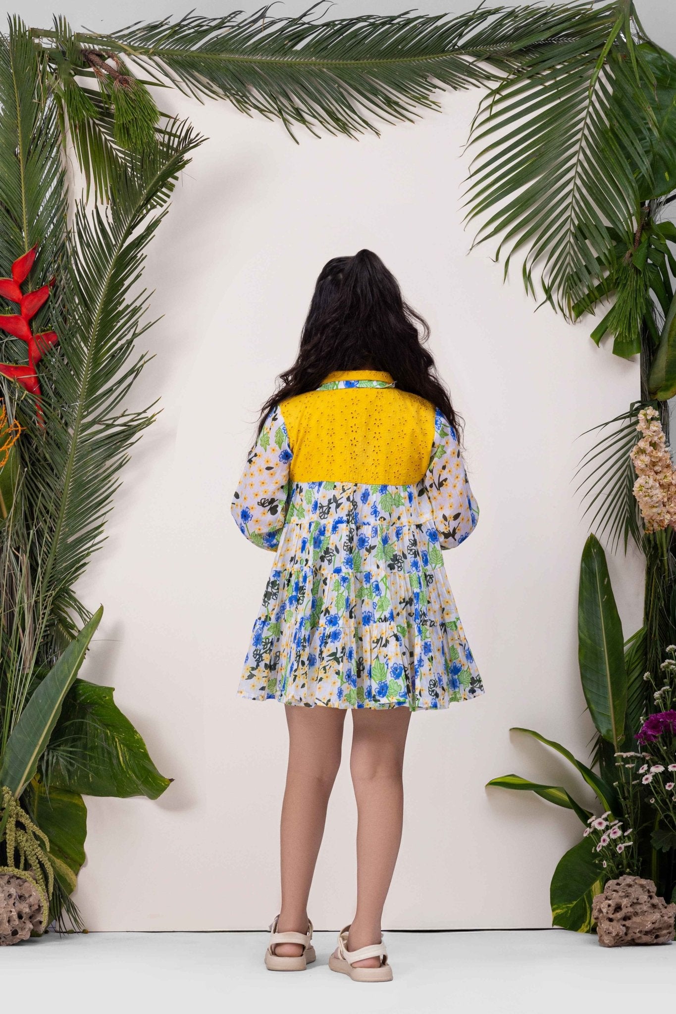 Rosso Tiered Dress | Flowy & Elegant Party Dress for Girls – Womens Dress on Brown Living™. SKU: ML-EN-RD-3397to8. Img 4.