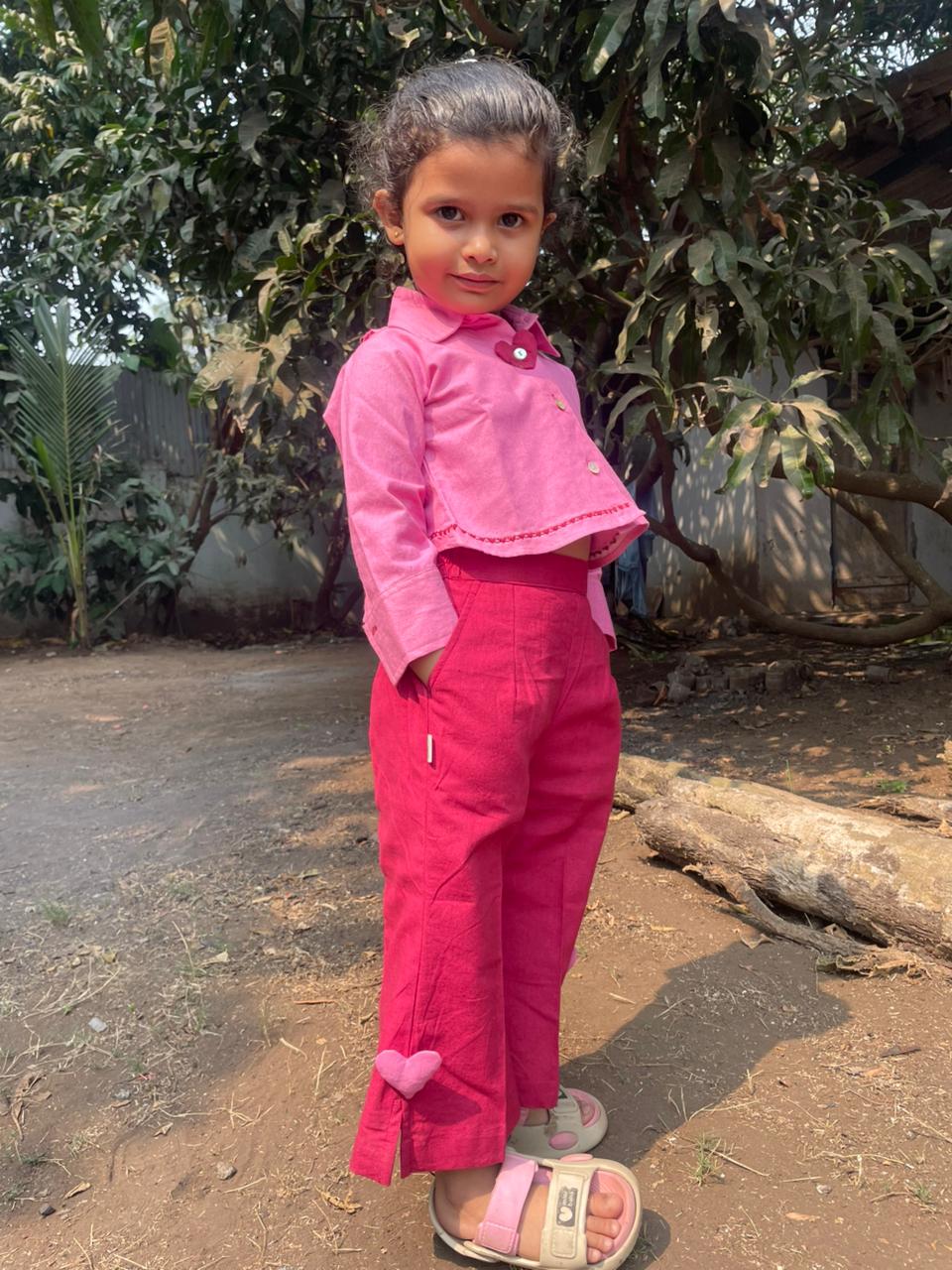 Rosy Twirl Kids Co - ord Set | Comfortable Two - Piece Outfit For Kids – Kids Daywear Sets on Brown Living™. SKU: ST-16-0-6M. Img 2.