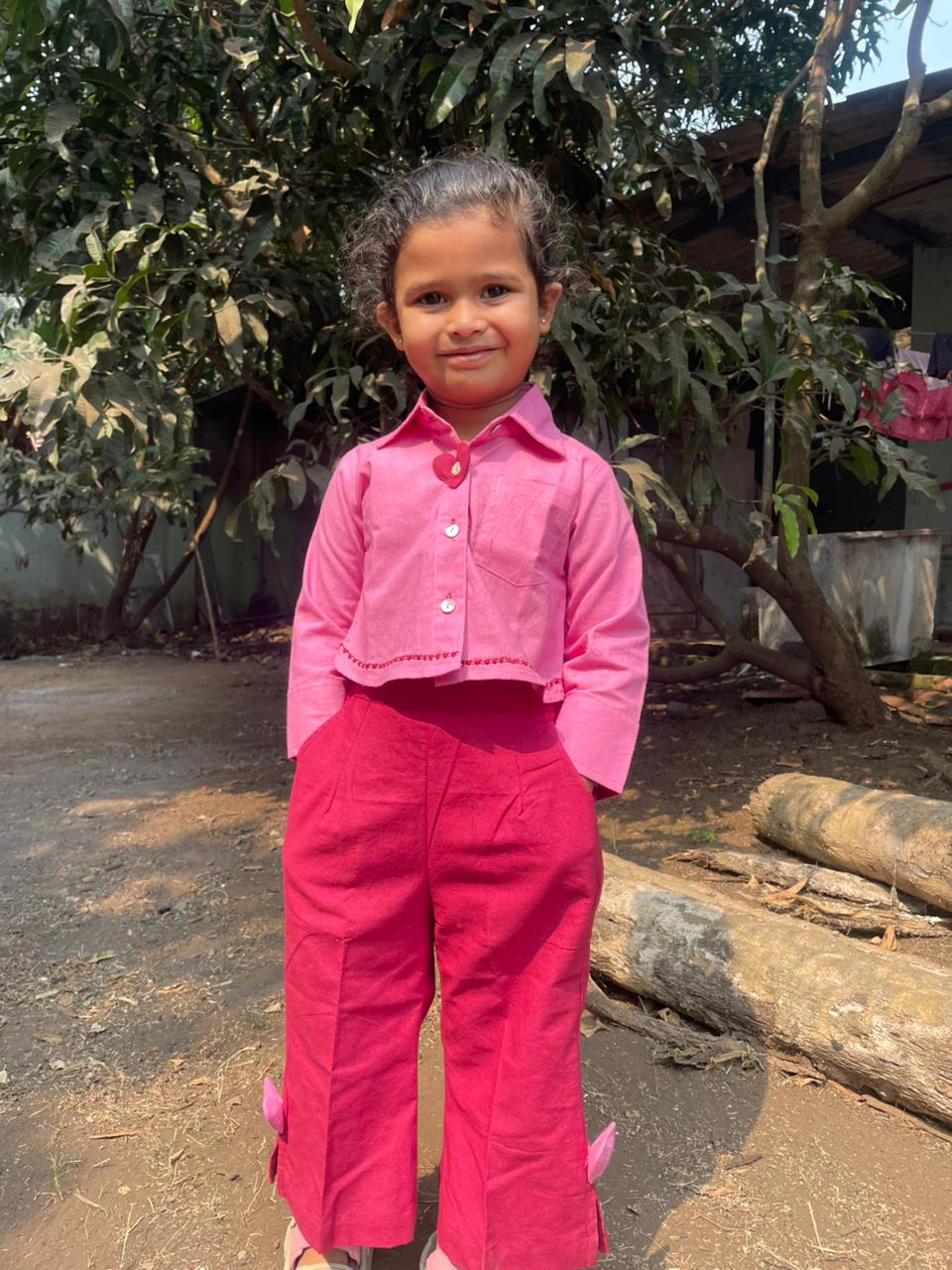 Rosy Twirl Kids Co - ord Set | Comfortable Two - Piece Outfit For Kids – Kids Daywear Sets on Brown Living™. SKU: ST-16-0-6M. Img 4.