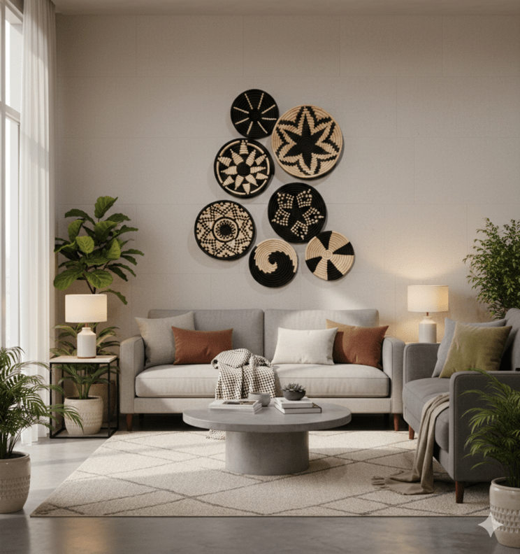 Sabai Grass Wall Plates | Set of 7 – Wall Decor on Brown Living™. SKU: C0_sab_00009. Img 8.