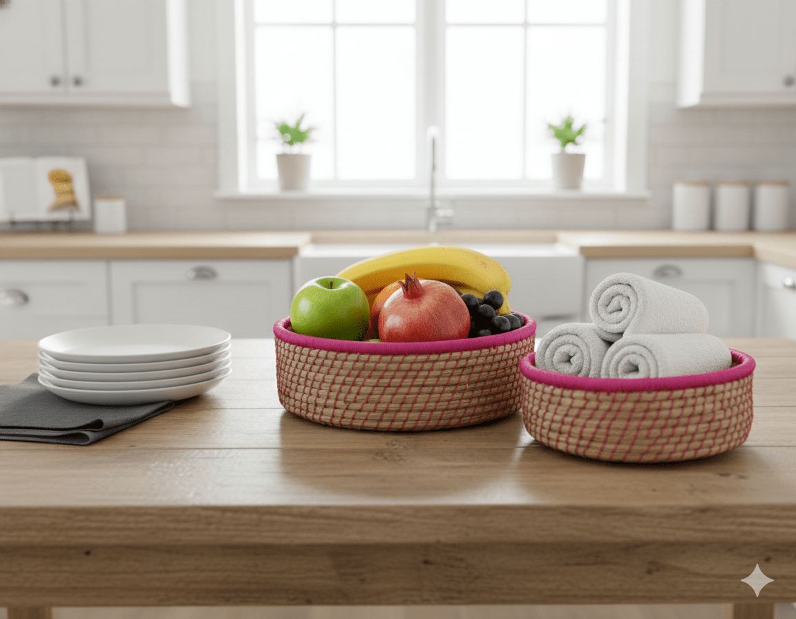 Sabai Multi - purpose Grass Basket | Set of 2 – Baskets & Boxes on Brown Living™. SKU: C0_sab_00054. Img 17.