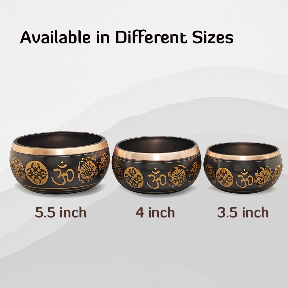Sacred Mantra Bowls - 35 Inches - Blue – Musical Instruments by Sarveda available on Brown Living™. . SKU: MI - SB - P - BK - 3.5. Img 5.
