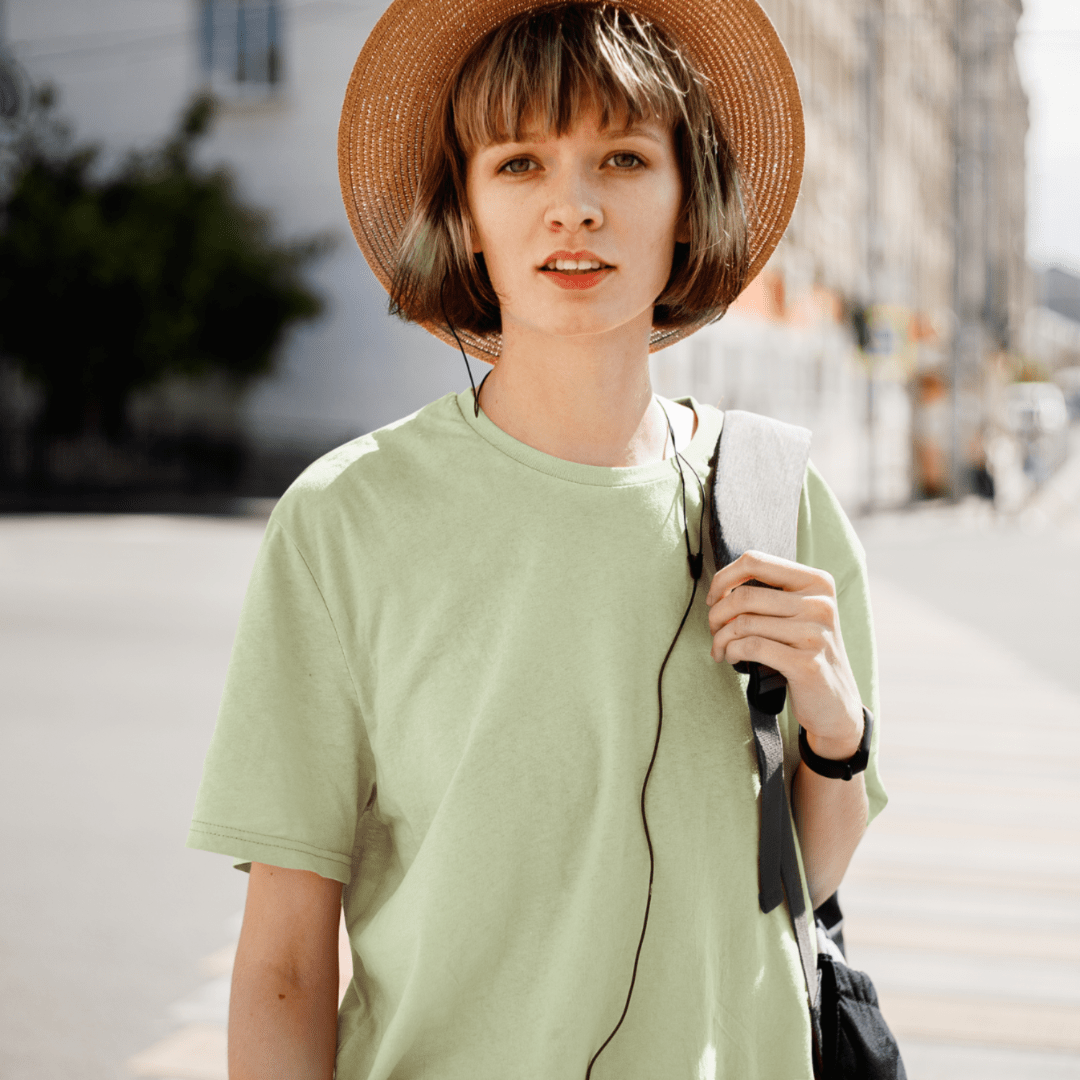 Sage Green | Hemp T-Shirt | Unisex – Mens T-Shirt on Brown Living™. SKU: SageGreen-S. Img 3.
